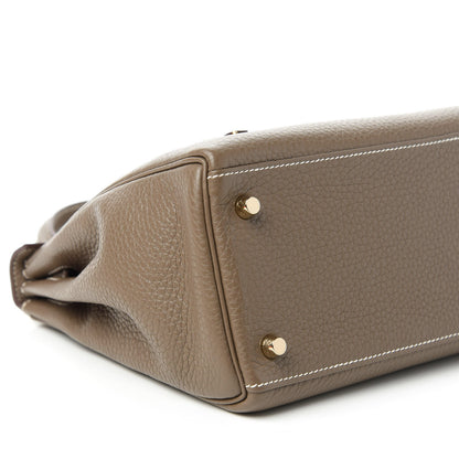 Hermes Taurillon Clemence Kelly Retourne 28 Etoupe 6 of 10