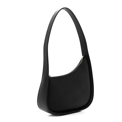 The Row Smooth Calfskin Half Moon Shoulder Bag Black 3 of 9