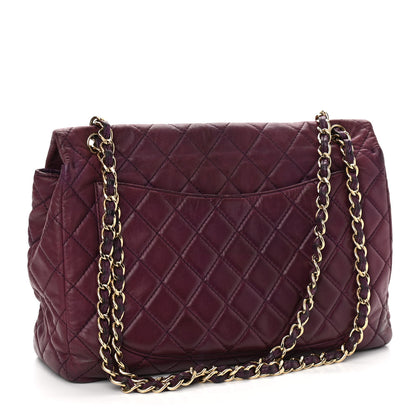 Chanel Lambskin Quilted Maxi Single Flap Purple 3 of 14