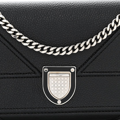 Christian Dior Grained Calfskin Diorama Croisiere Chain Wallet Black 8 of 13