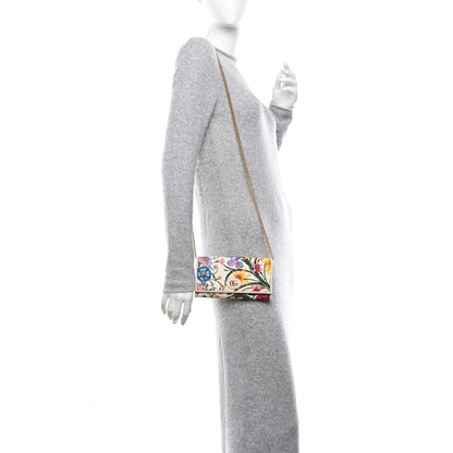 Gucci Canvas Flora Wallet On Chain White 2 of 12