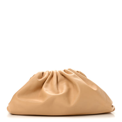 Bottega Veneta Smooth Butter Calf The Pouch Oversized Clutch Almond 1 of 10