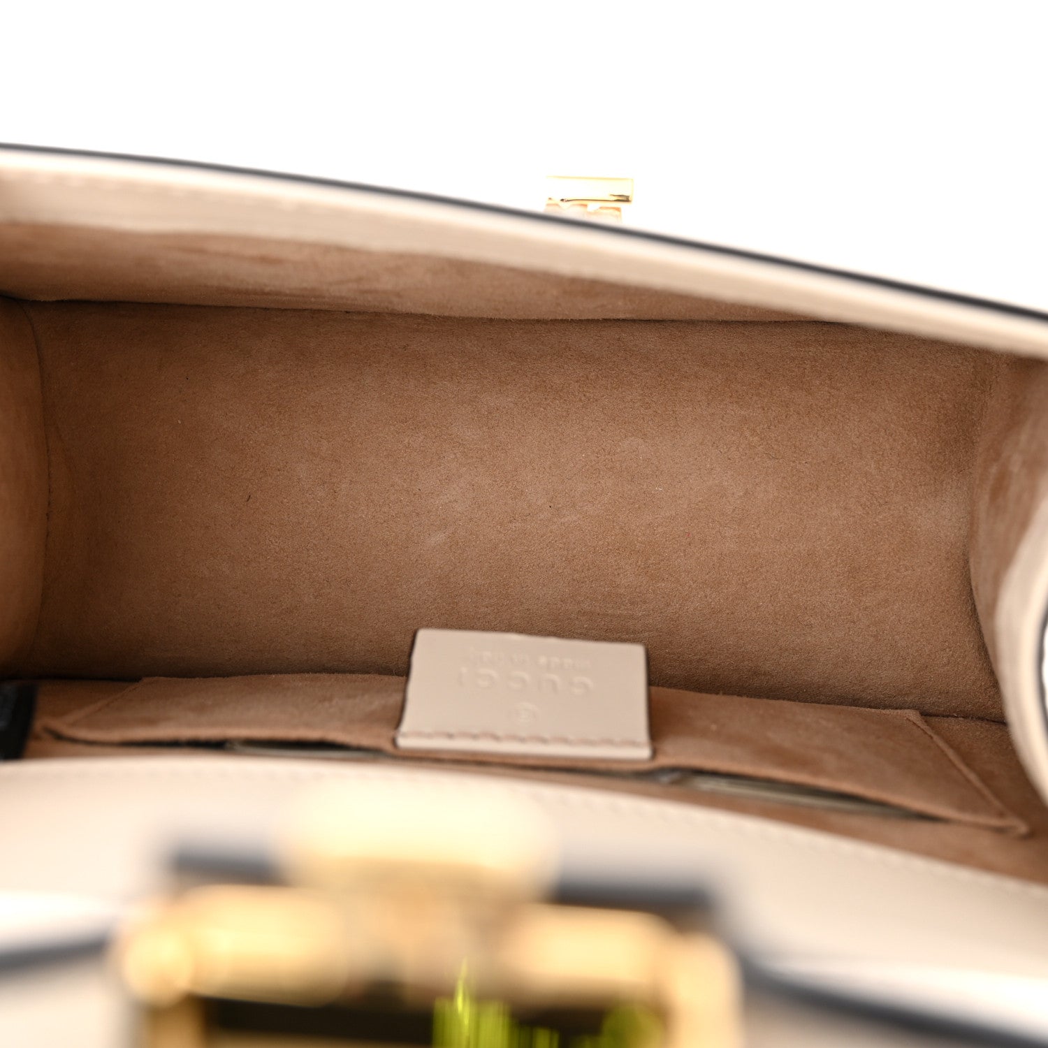 Gucci Calfskin Mini Sylvie Top Handle Bag White 5 of 13