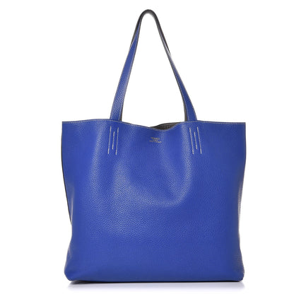 Hermes Taurillon Clemence Double Sens 45 Reversible Tote Graphite Bleu Electrique 1 of 11