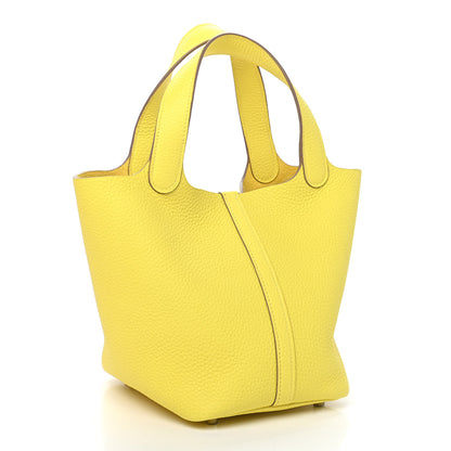 Hermes Taurillon Clemence Picotin Lock 18 PM Lime 2 of 9