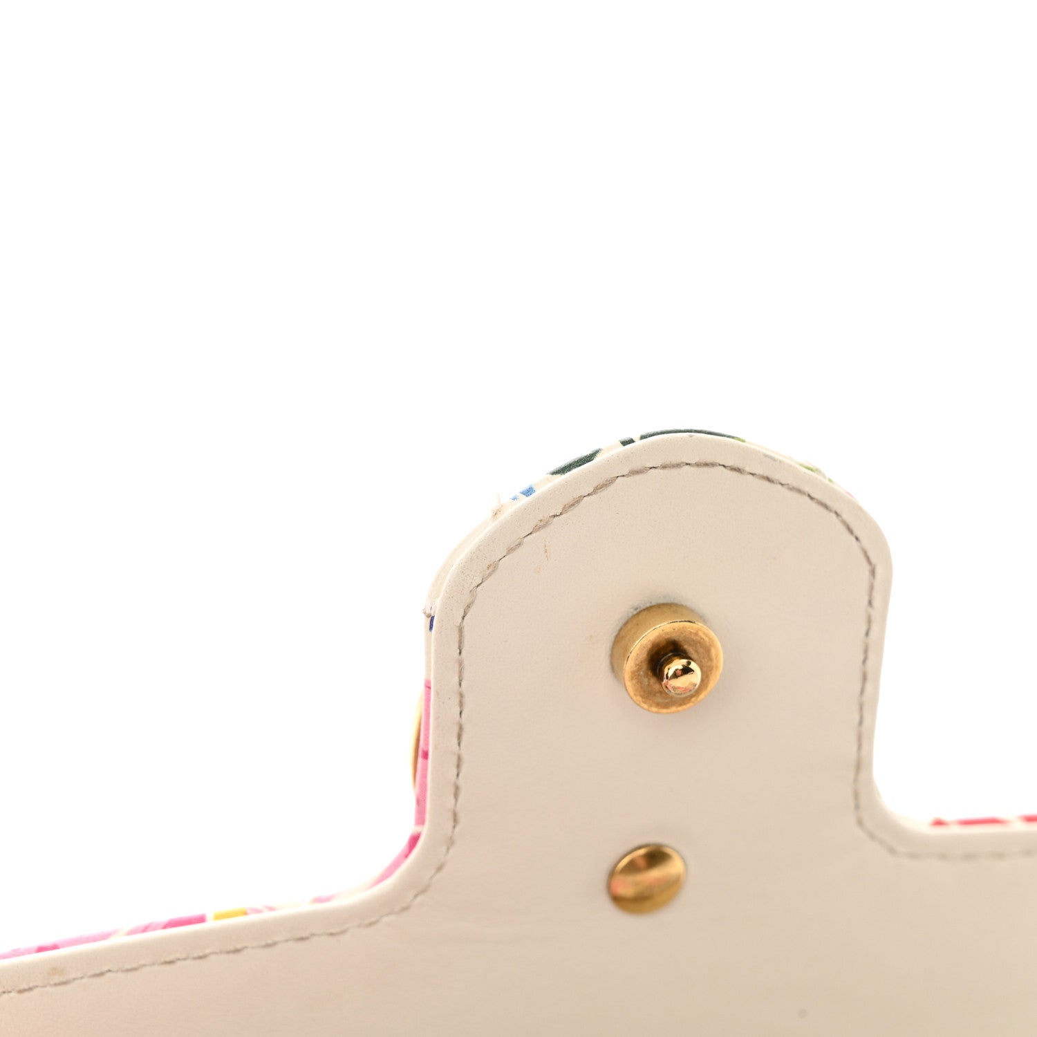 Gucci X KEN SCOTT Calfskin Matelasse Floral Print Super Mini GG Marmont Shoulder Bag Ivory Pink 15 of 15
