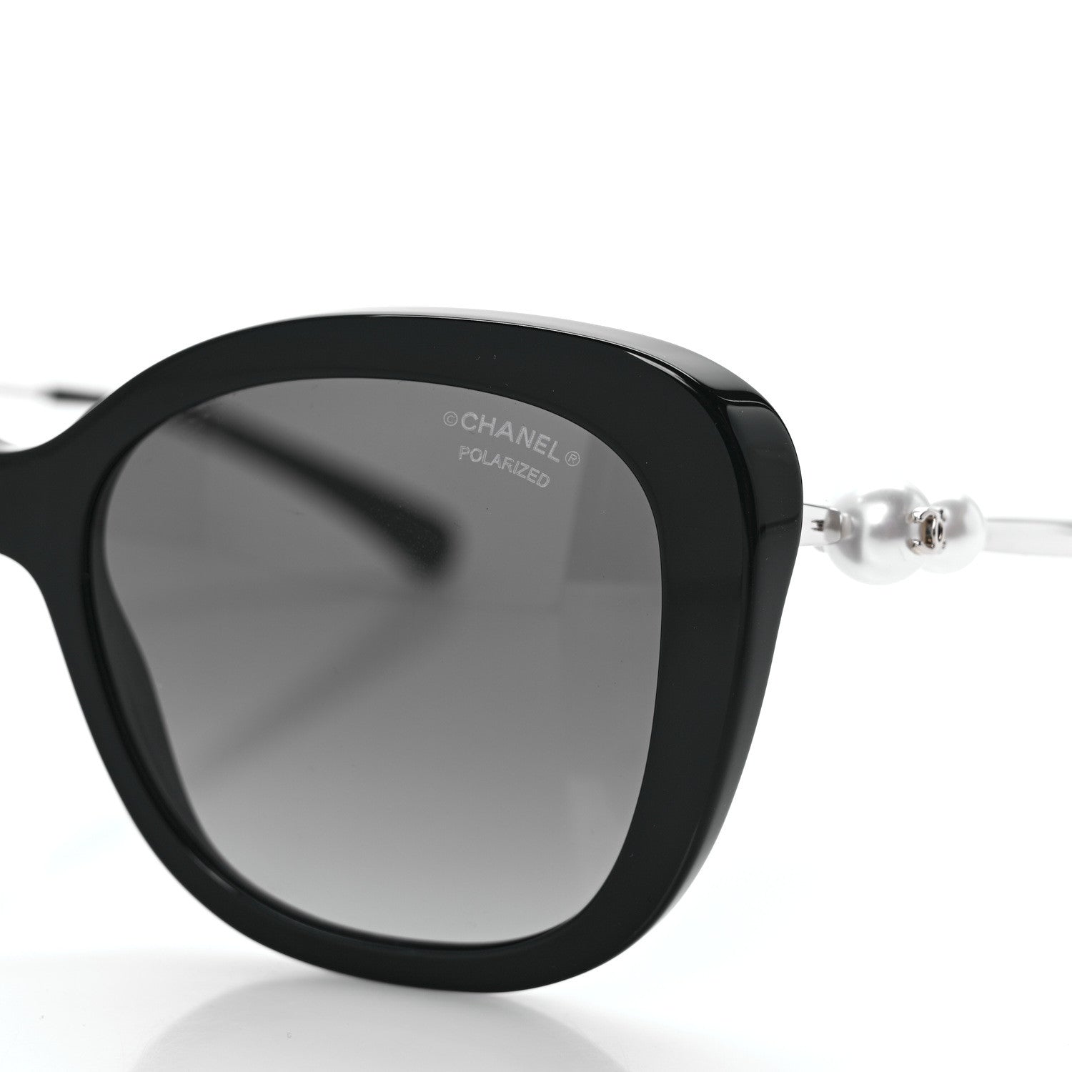 Chanel Acetate Polarized Butterfly Winter Pearl Sunglasses 5339-H Black 5 of 8