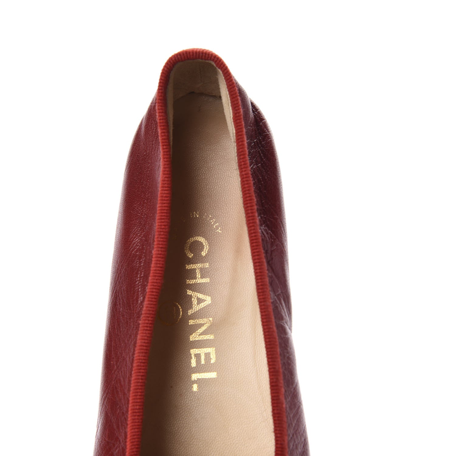 Chanel Goatskin CC Ballerina Flats 36.5 Red 6 of 8