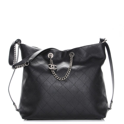 Chanel Calfskin Stitched Large Hobo Black 1 of 10