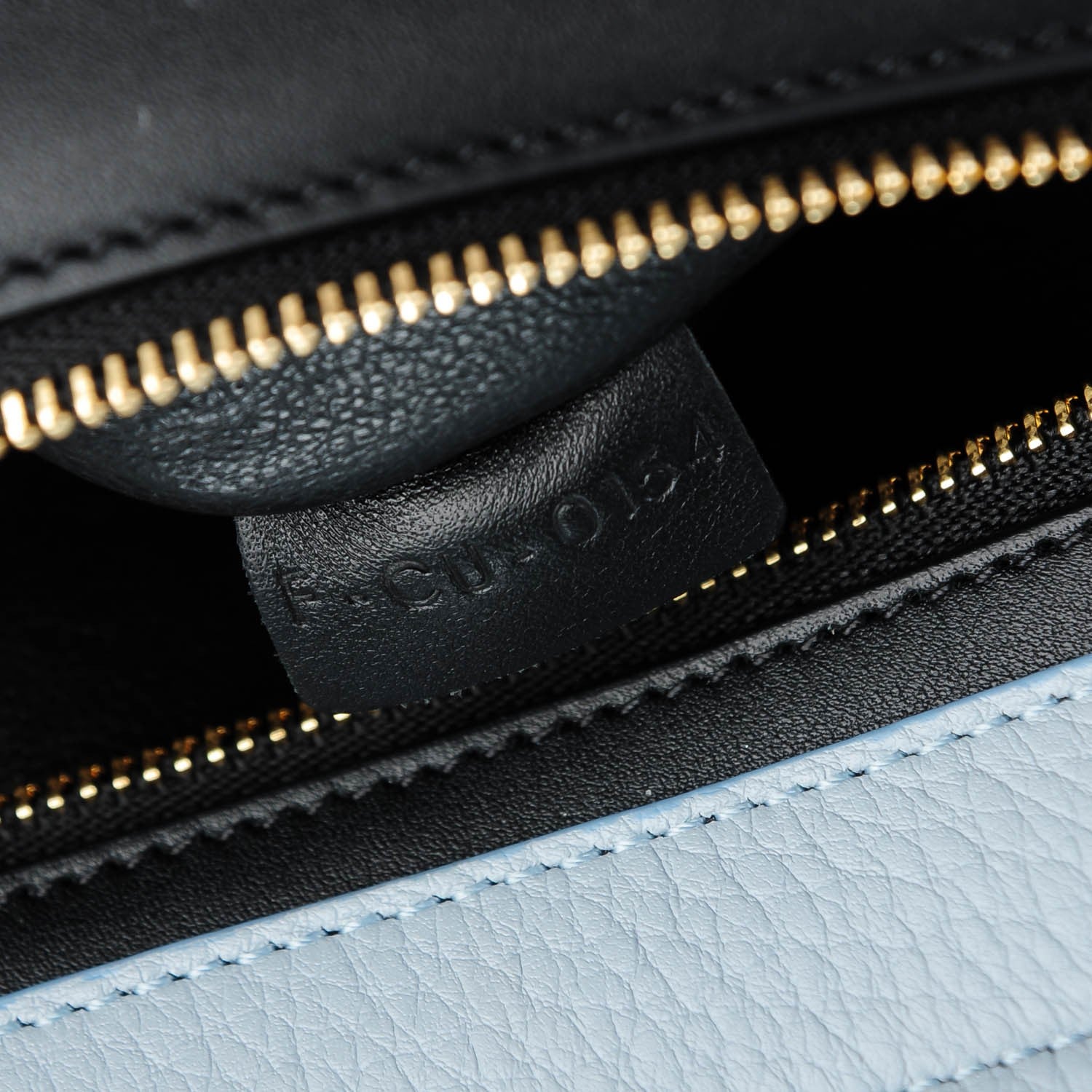 Celine Crisped Calfskin Suede Medium Tri-Color Trapeze Light Blue 7 of 8