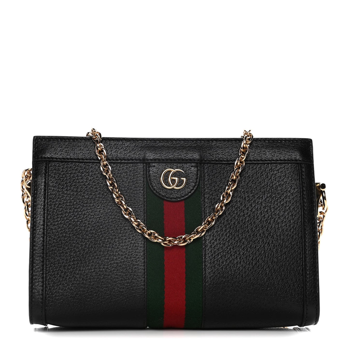 Calfskin GG Web Small Ophidia Chain Shoulder Bag Black