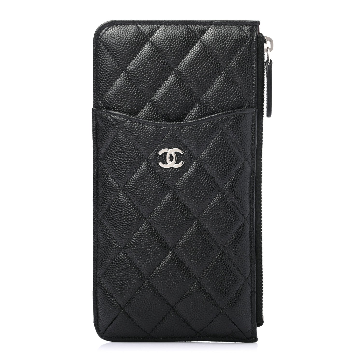 Chanel Caviar Quilted Classic Flat Wallet Pouch Black 1 of 7
