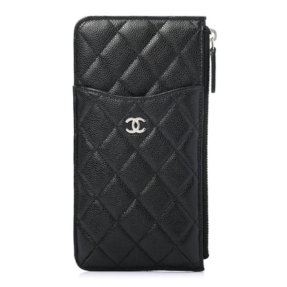 Chanel Caviar Quilted Classic Flat Wallet Pouch Black 1 of 7