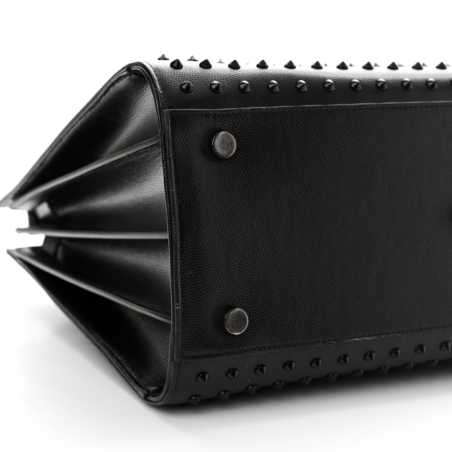 Saint Laurent Grain De Poudre Studded Small Sac De Jour Black 9 of 11