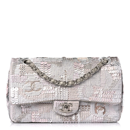 Chanel Sequin CC Small Double Flap Silver 1 of 12