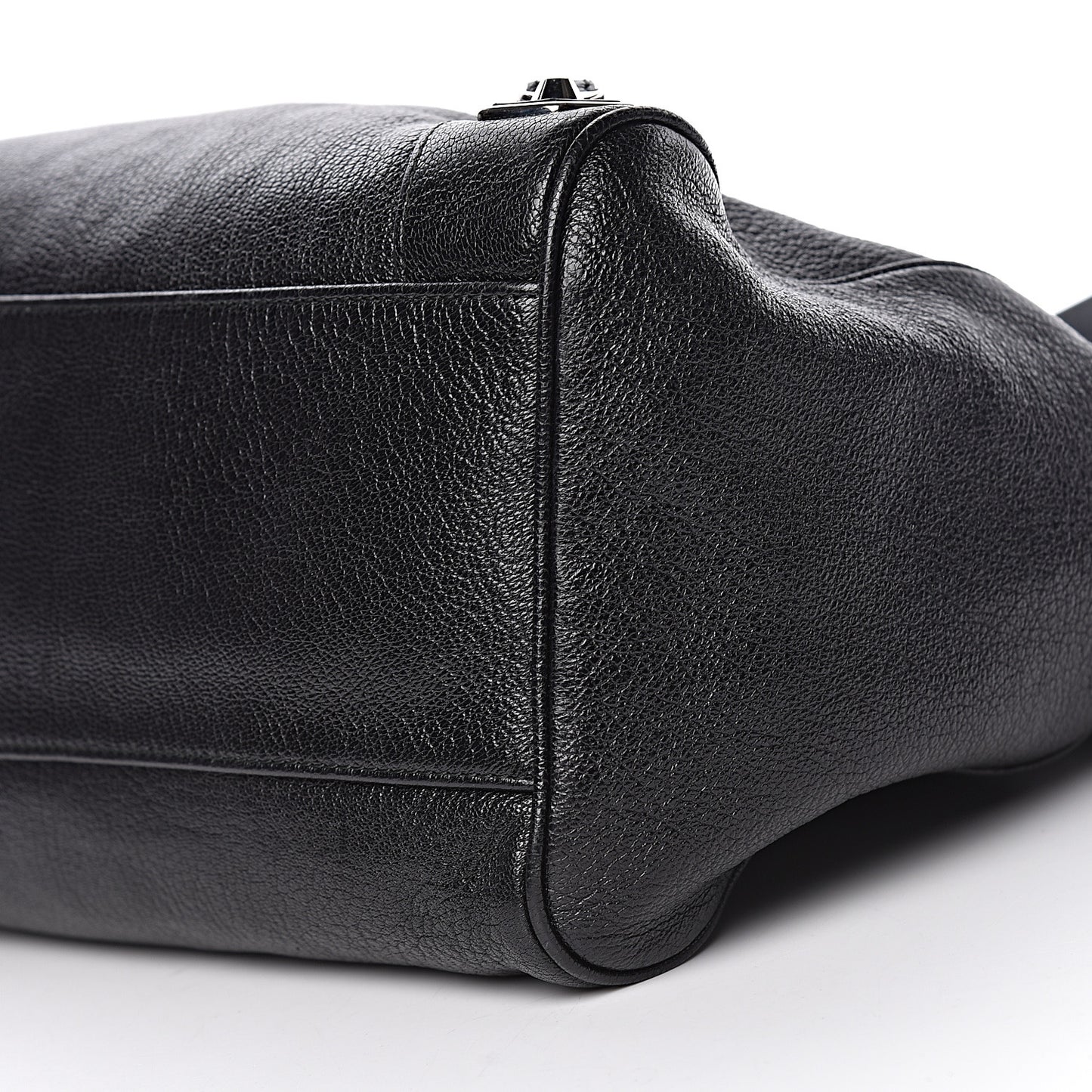 Chevre Silver Metallic Edge Hardware Velo Black