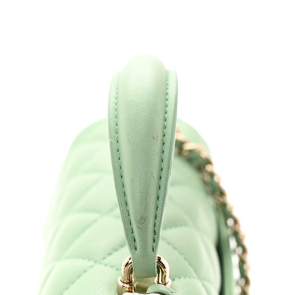 Chanel Lambskin Quilted Mini Top Handle Rectangular Flap Light Green 12 of 12