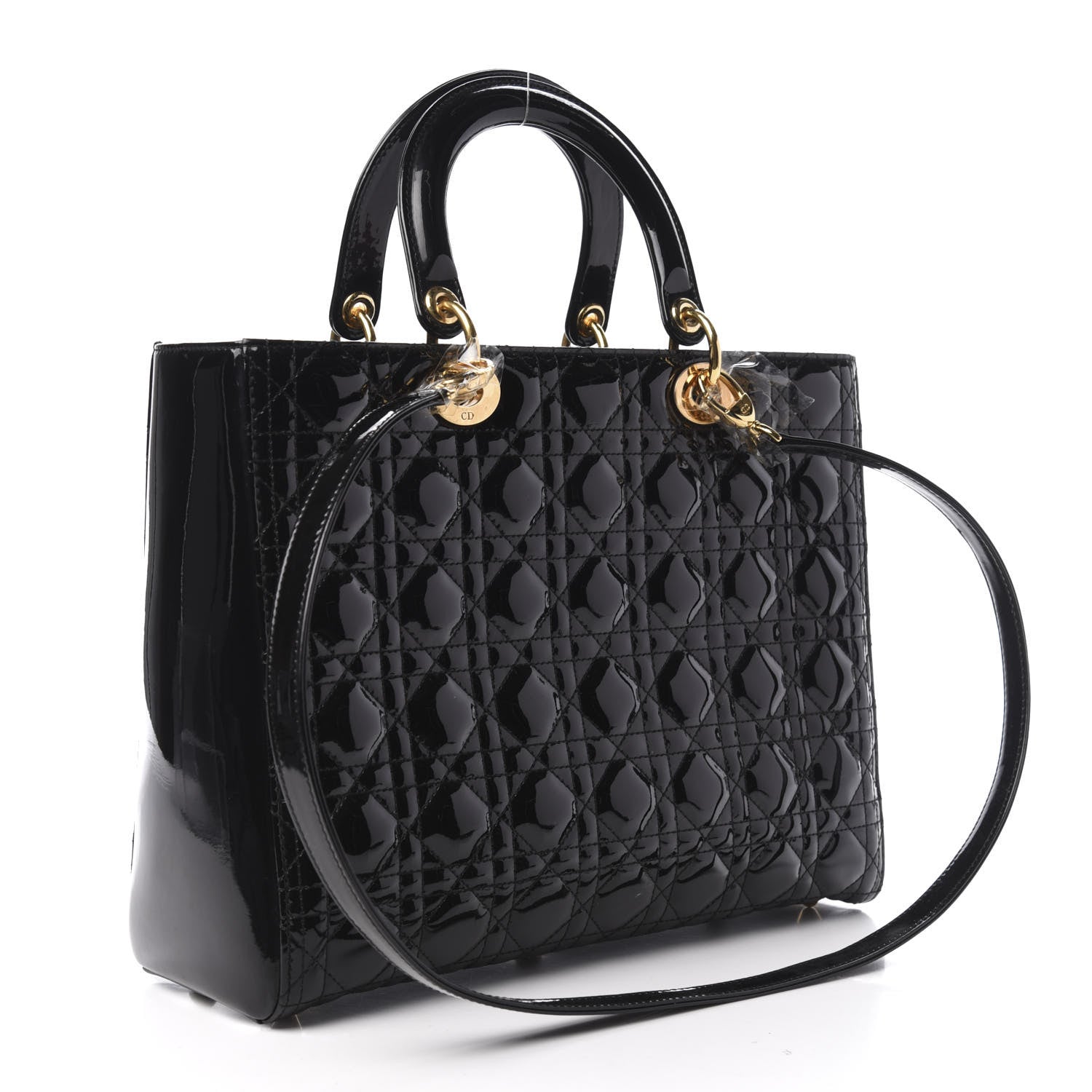 Christian Dior Patent Cannage Large Lady Dior Black 3 of 10