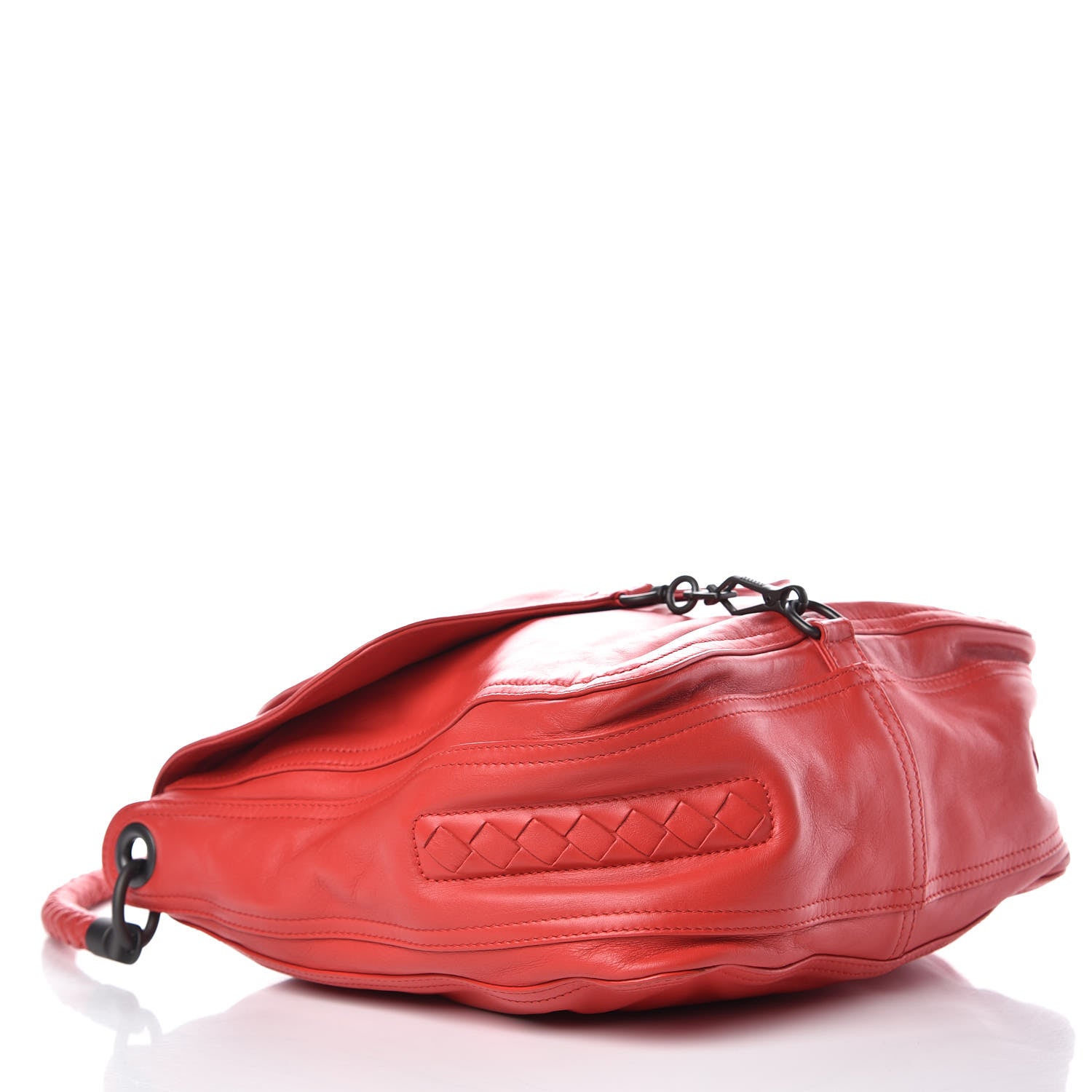 Bottega Veneta Calfskin Leggero Shoulder Bag New Red 4 of 8
