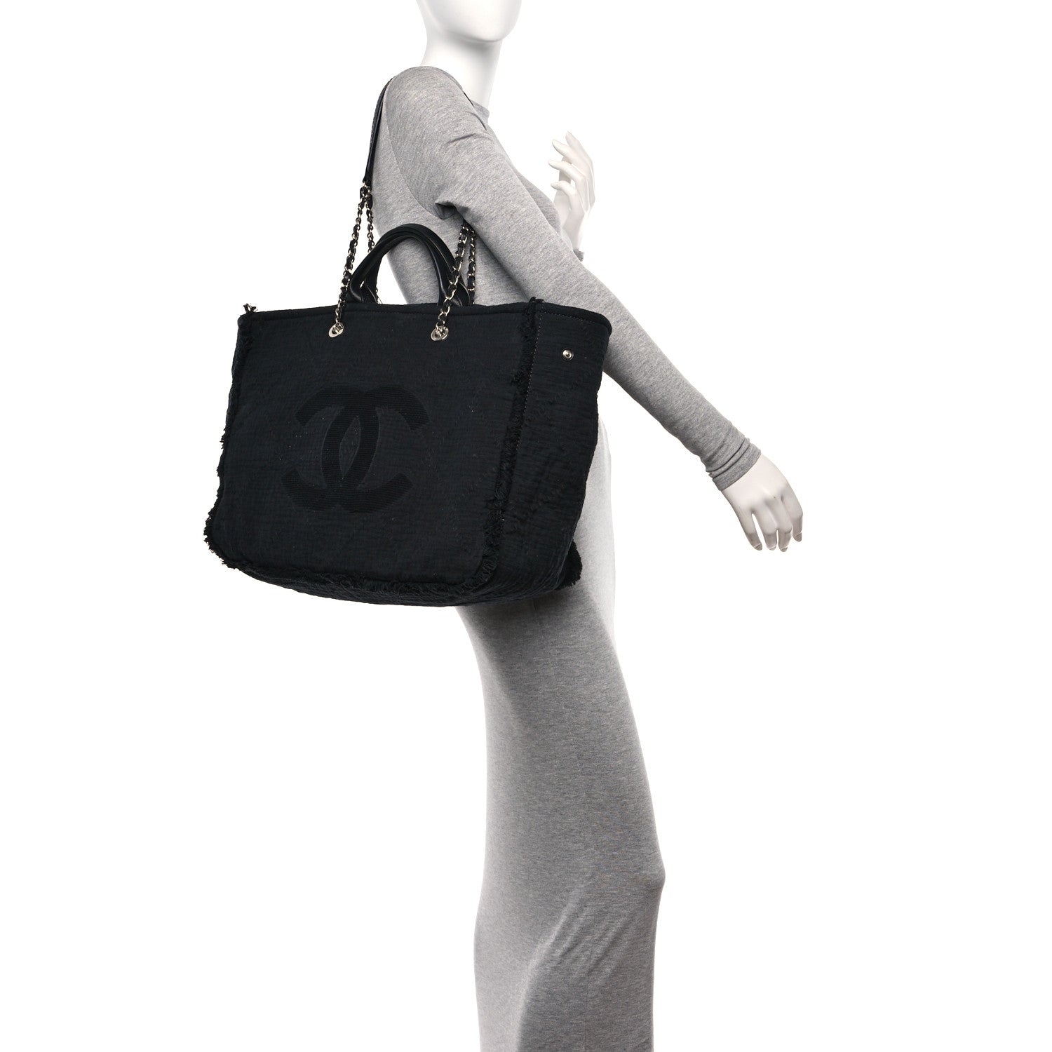 Chanel Canvas Extra Large Double Face Shopping Tote Black 2 of 10