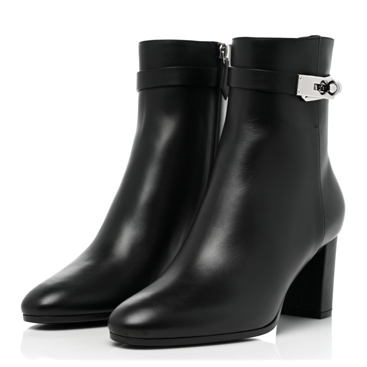 Hermes Calfskin Saint Germain Ankle Boots 38.5 Black 3 of 8