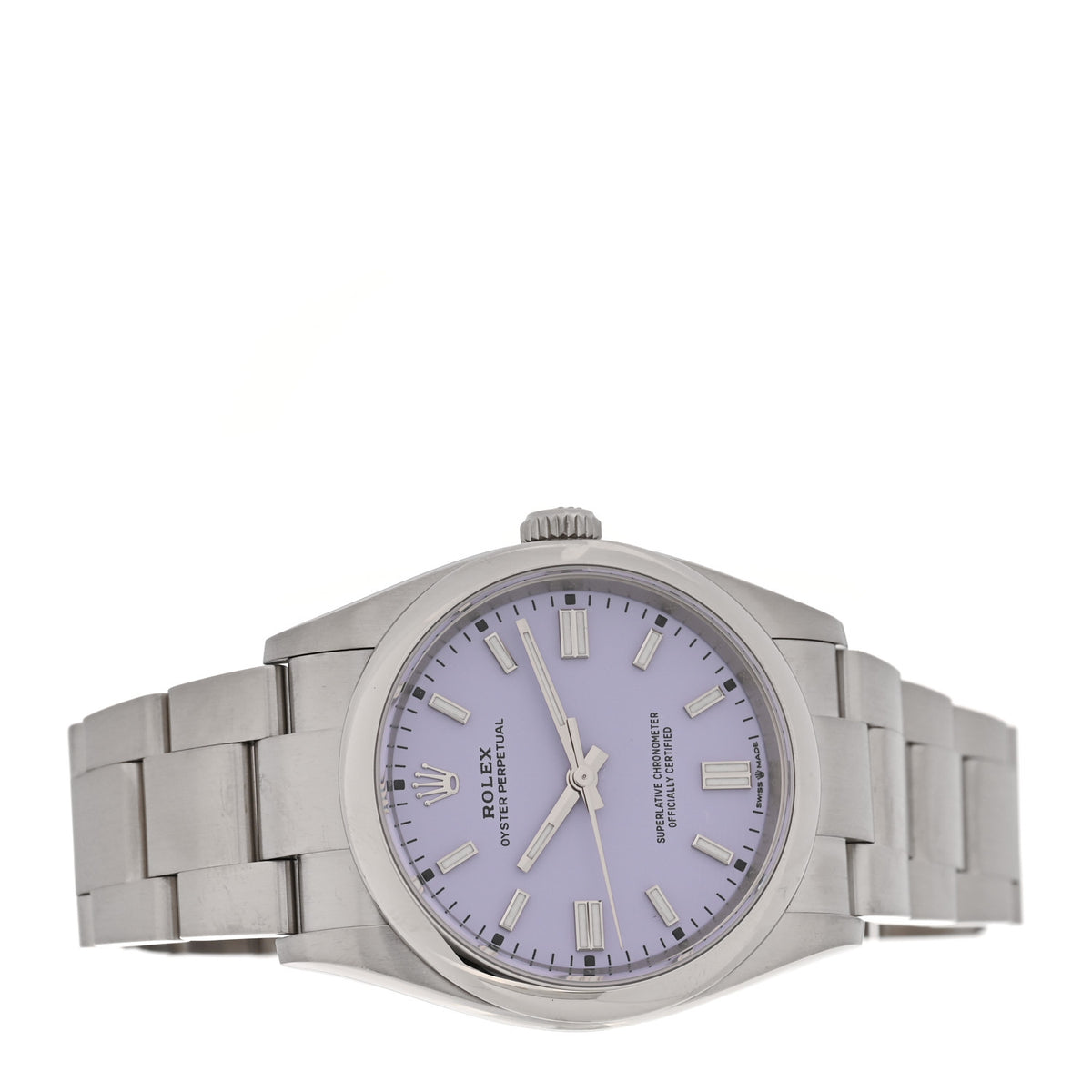 Stainless Steel 36mm Oyster Perpetual Watch Lavender 126000