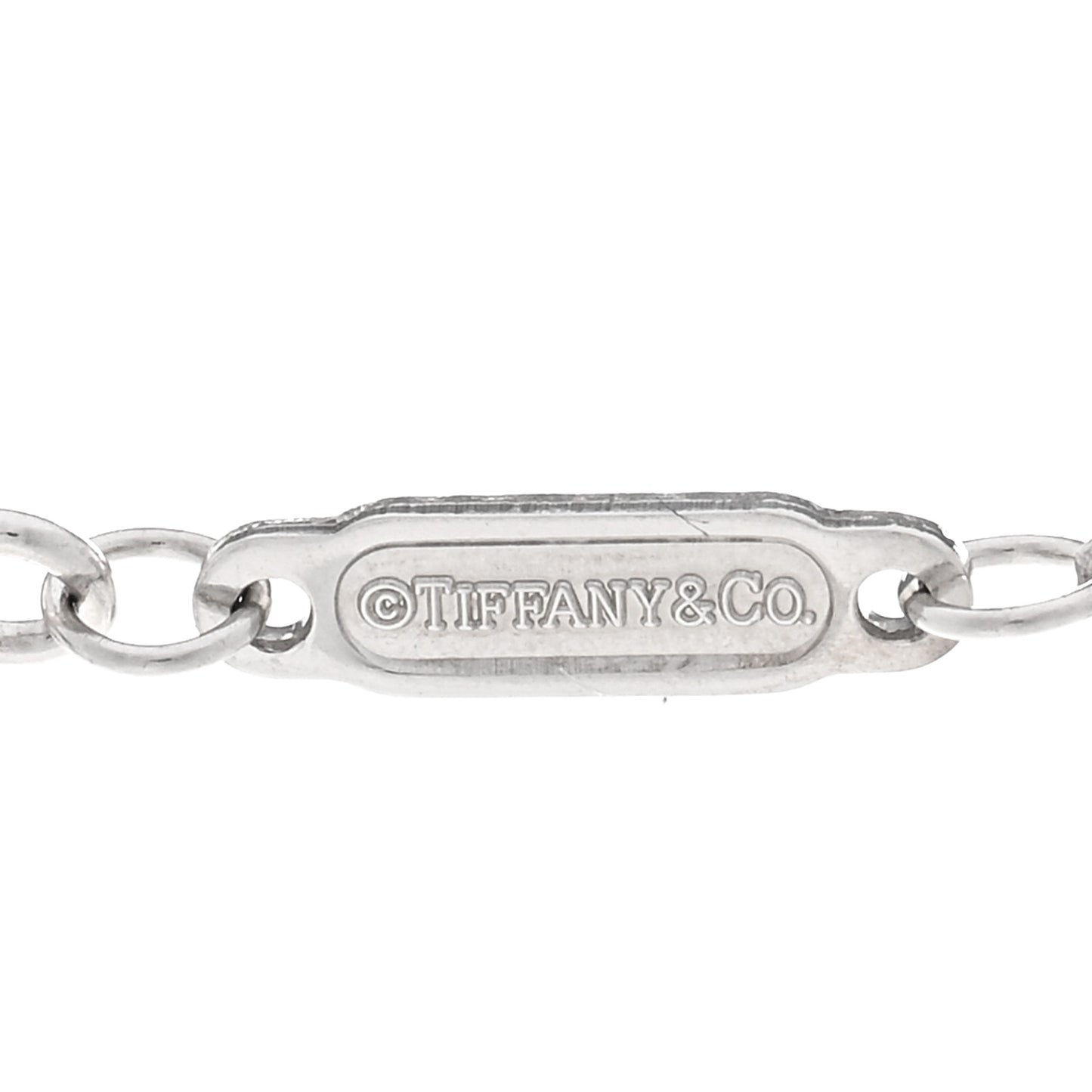 18K White Gold Small T Smile Pendant Necklace