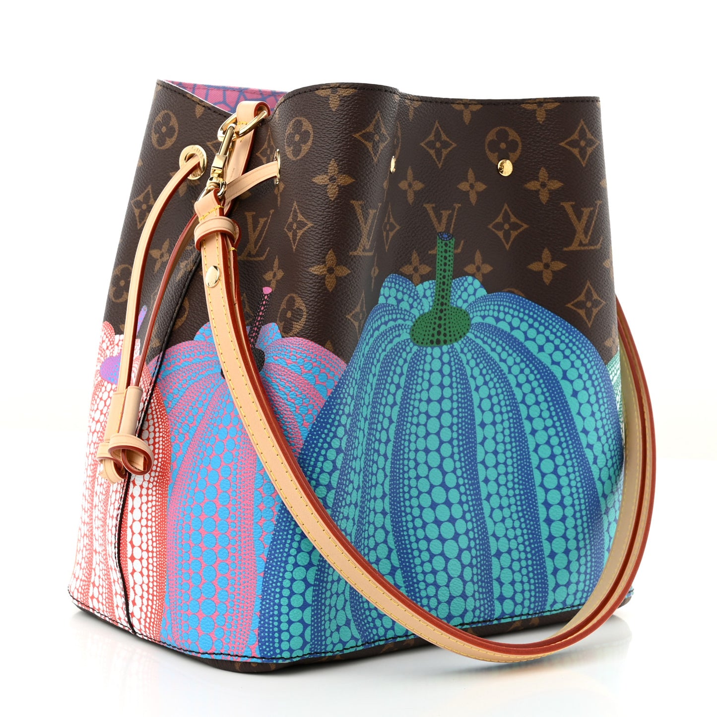 LV x YK Monogram Kusama Pumpkin Neonoe MM