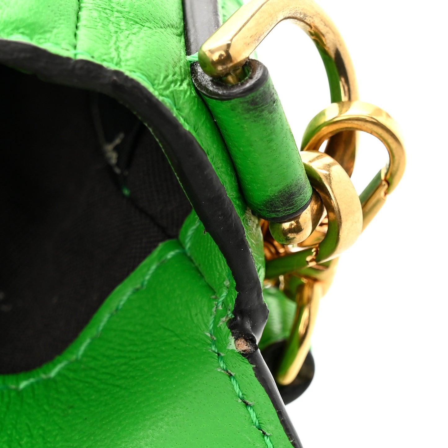 Nappa FF 1974 Embossed Mini Baguette Tomatillo