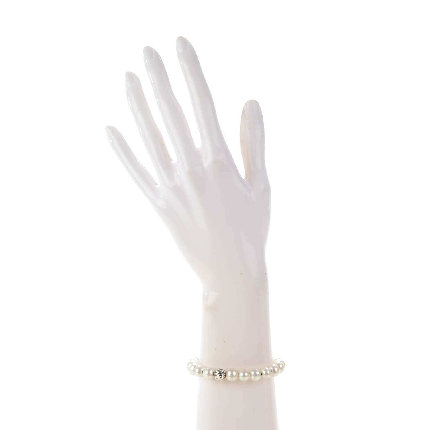 David Yurman Sterling Silver Pearl 8mm Spiritual Bead Bracelet 2 of 5