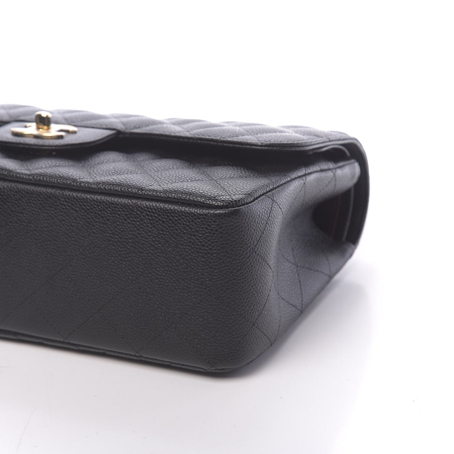 Caviar Quilted Jumbo Double Flap Black