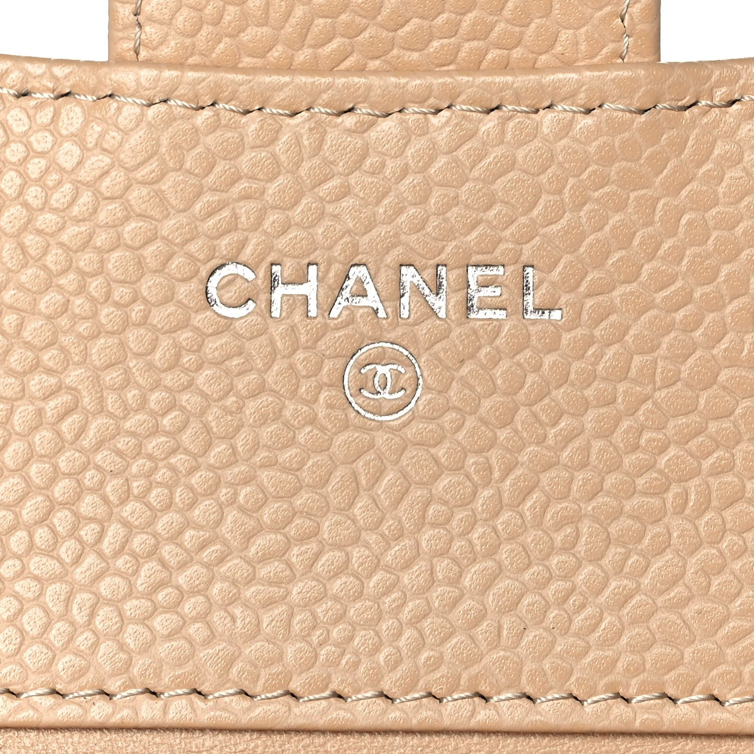 Chanel Caviar Quilted Compact Flap Wallet Beige 8 of 9