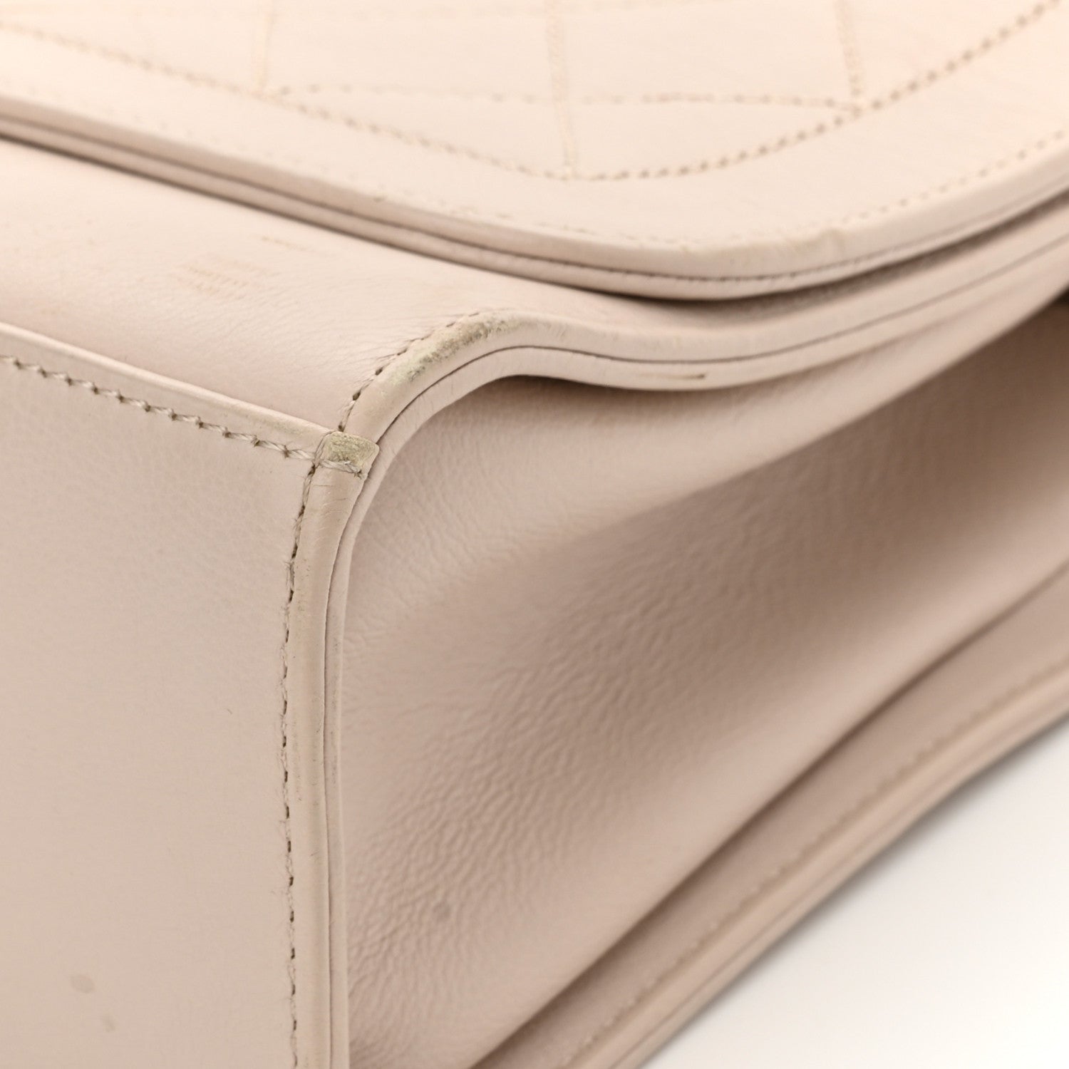 Chanel Grained Calfskin Quilted Large Label Click Flap Bag Light Beige 10 of 13