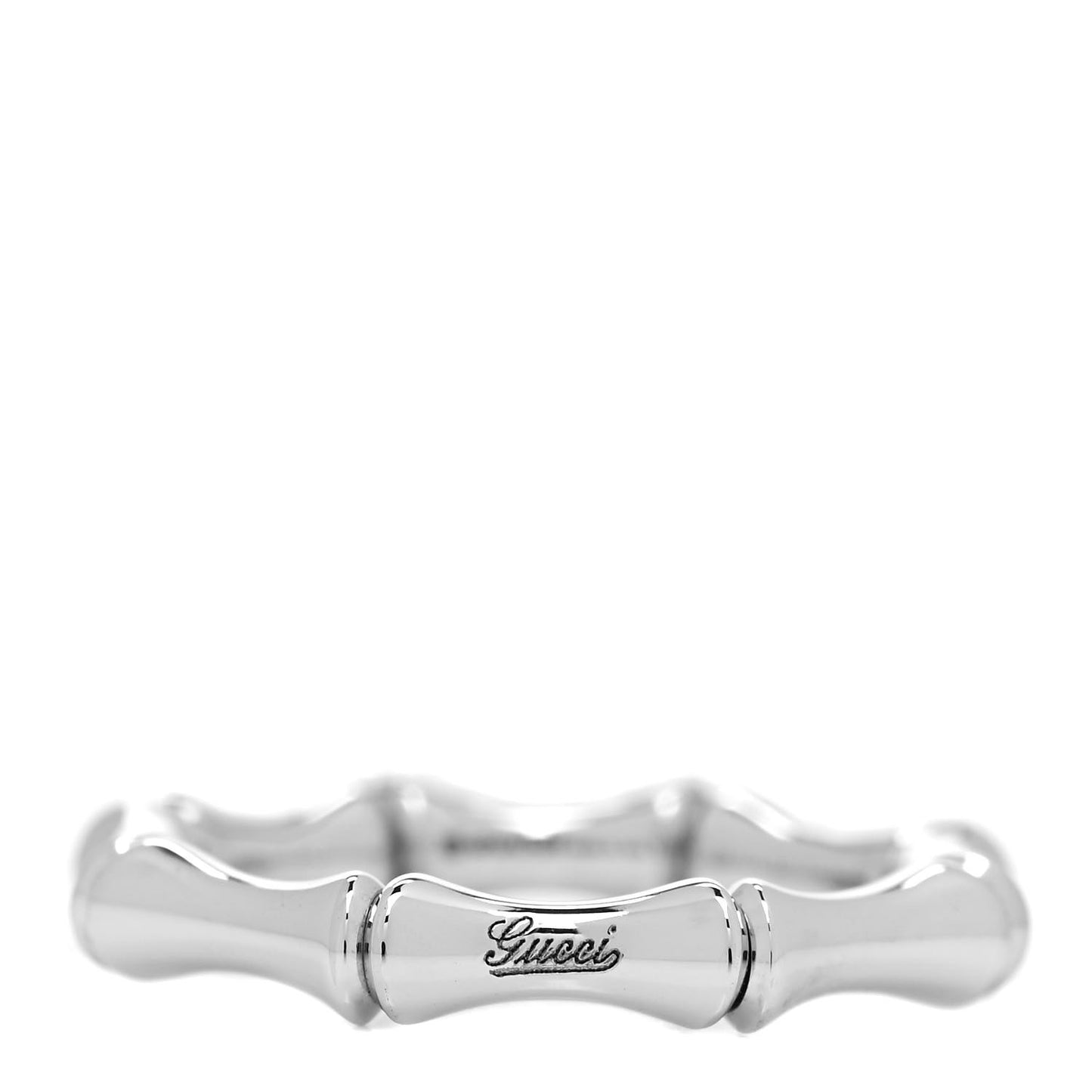 18K White Gold Bamboo Spring Ring 50 5.5