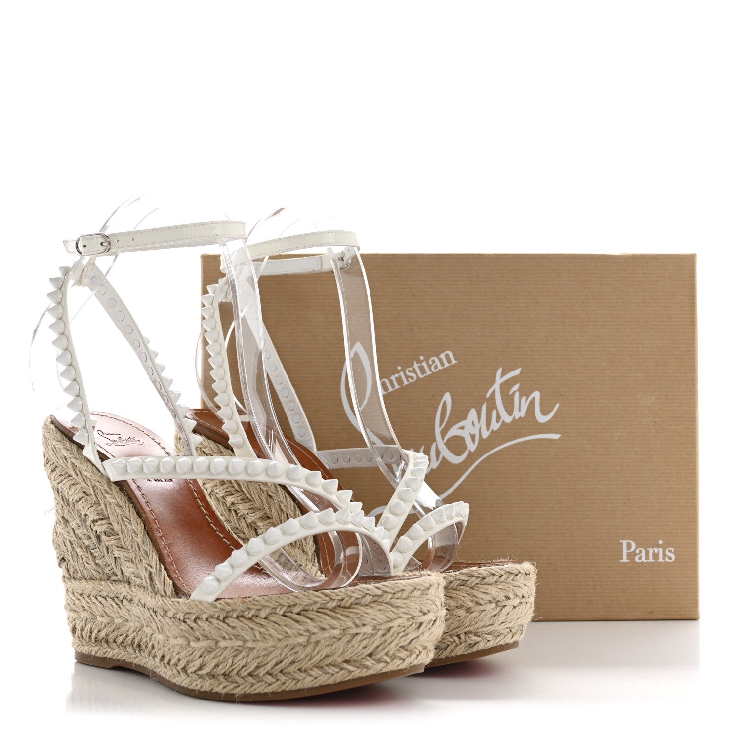 Christian Louboutin Patent Mafaldina 120 Wedge Sandals 38 White 12 of 12