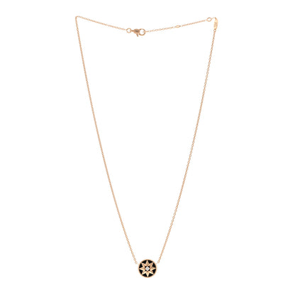 Christian Dior CHRISTIAN DIOR 18K Rose Gold Diamond Black Onyx Rose Des Vents Necklace 3 of 5