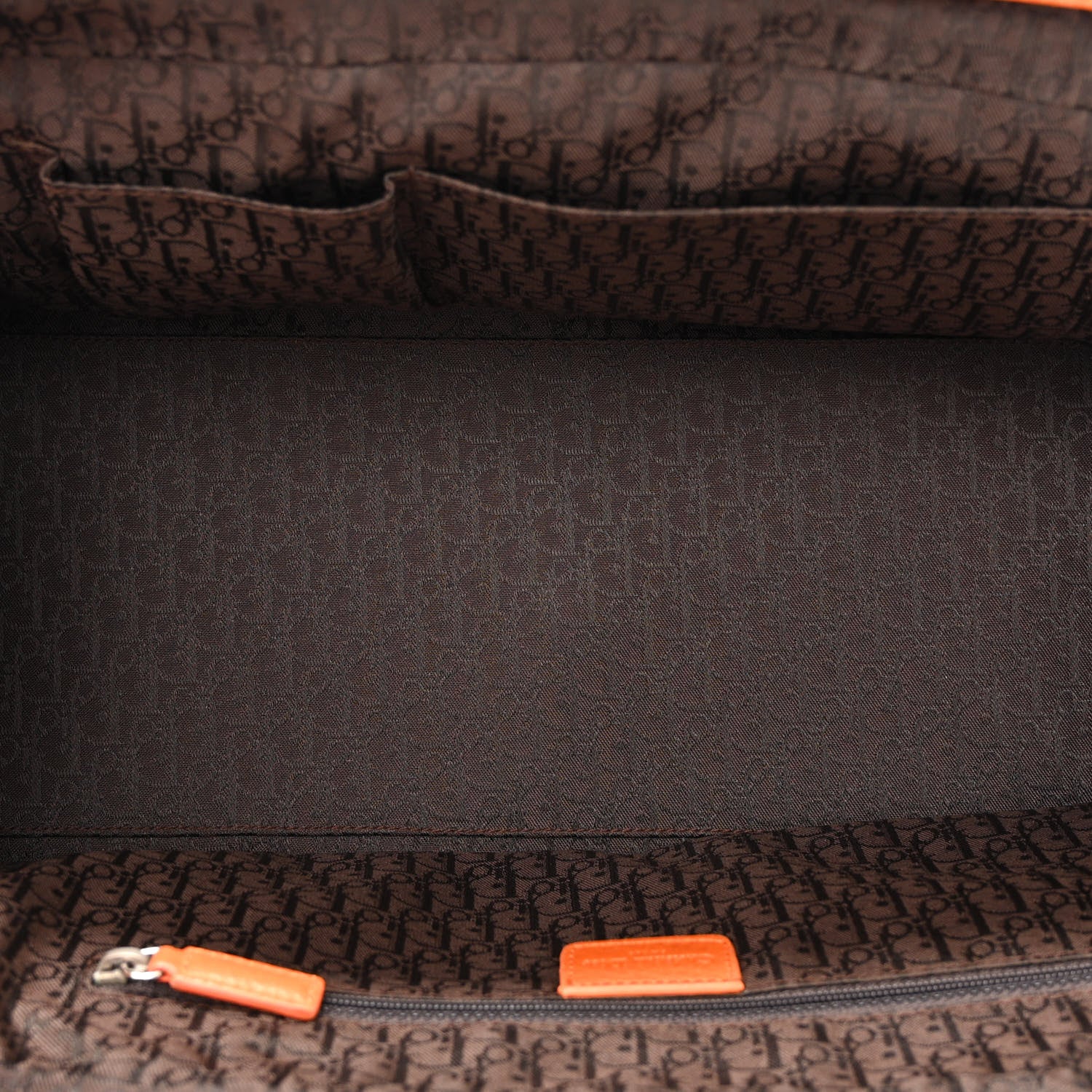 Christian Dior Grained Calfskin Frame Satchel Orange 5 of 18