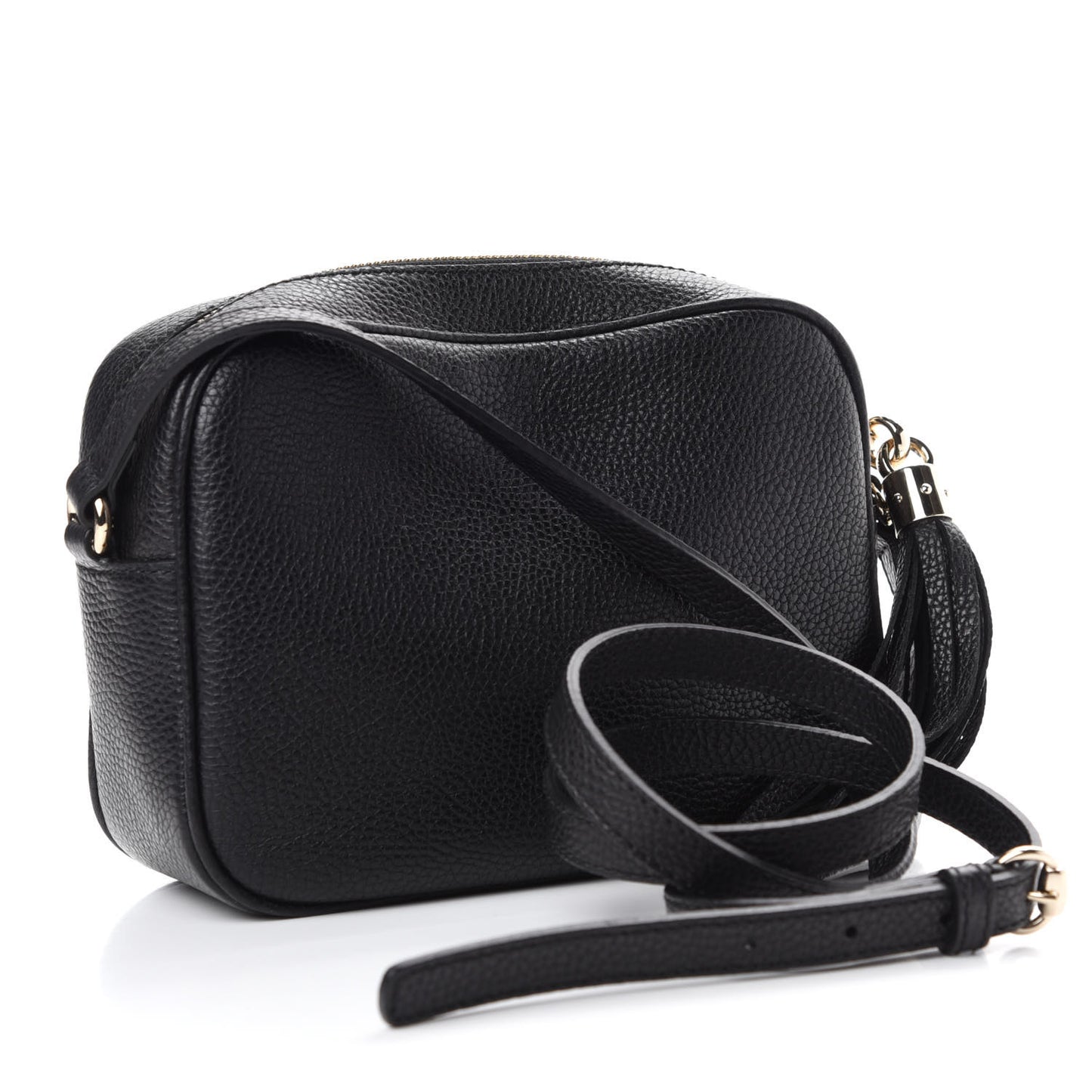 Pebbled Calfskin Small Soho Disco Bag Black