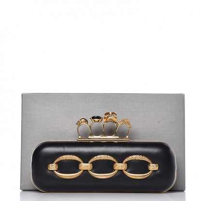 Alexander McQueen Nappa Chain Knuckle Box Clutch Black 16 of 16