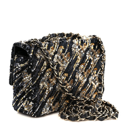 Chanel Sequin Mini Rectangular Flap Gold Silver 3 of 11