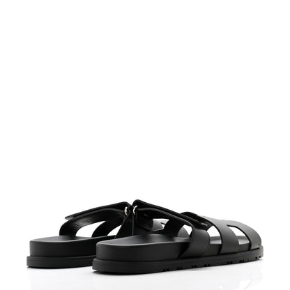 Hermes Calfskin Womens Chypre Sandals 39 Black 4 of 9