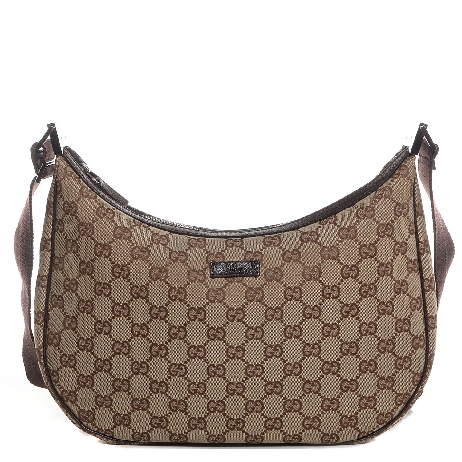 Gucci Monogram Medium Half Moon Hobo Dark Brown 1 of 8