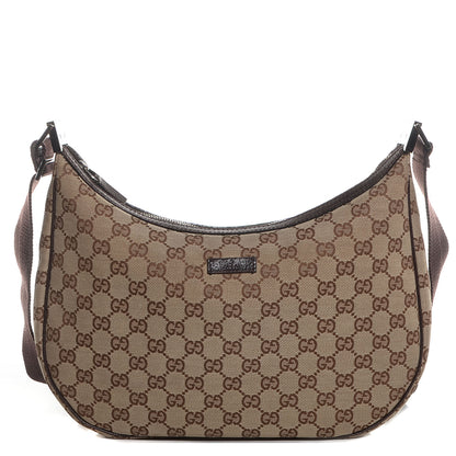 Gucci Monogram Medium Half Moon Hobo Dark Brown 1 of 8