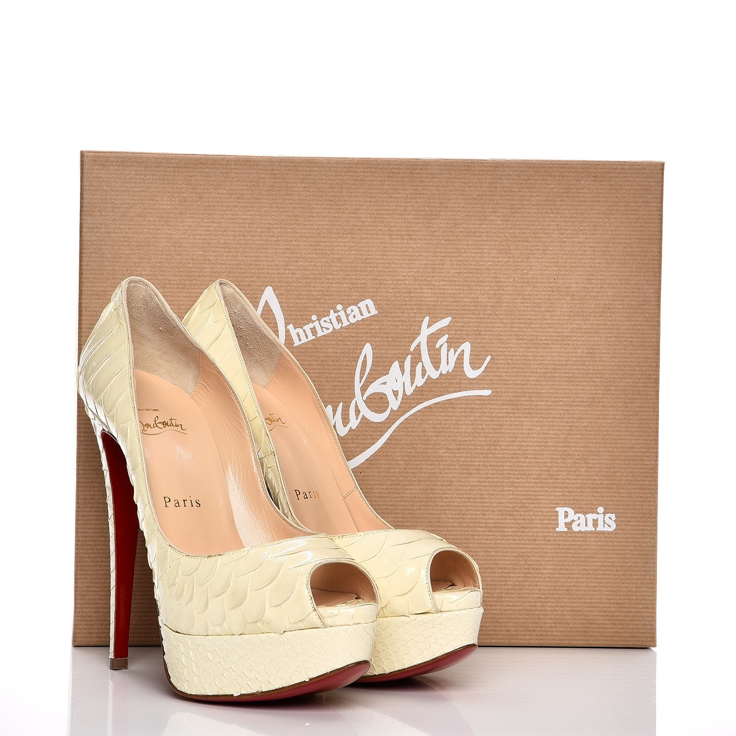 Christian Louboutin Python Lady Peep 150 Pumps 36.5 Craie 11 of 11