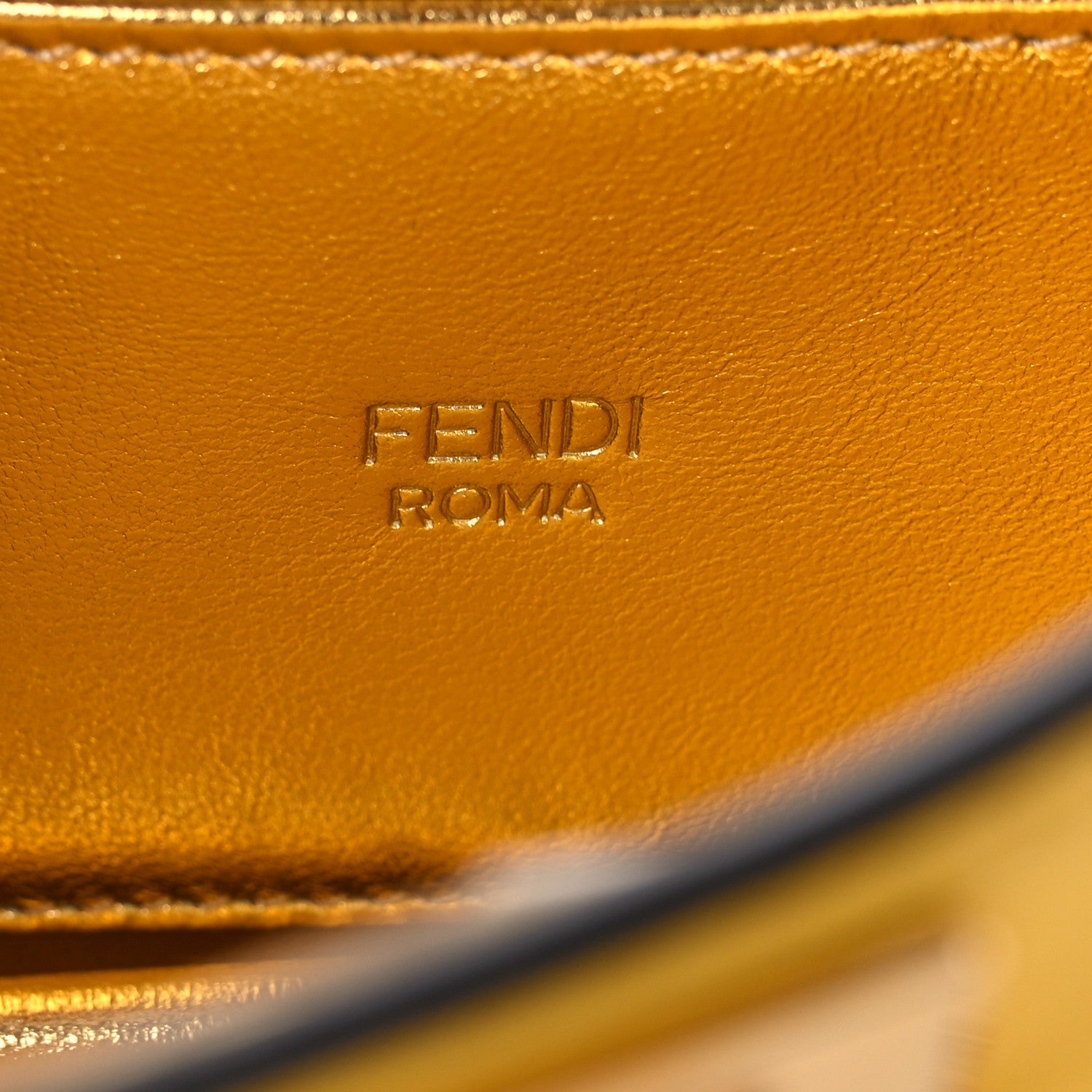 Fendi Nappa Small Peekaboo I SEE U East West Chain Satchel Limone 6 of 13