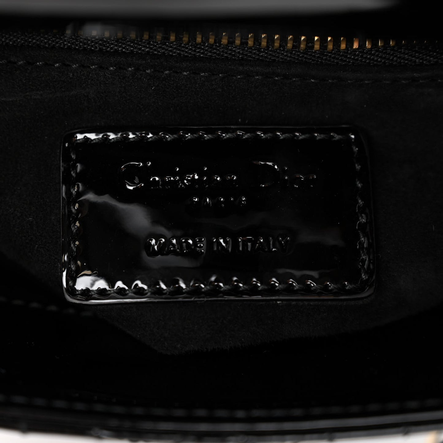 Patent Cannage Mini Lady Dior Black