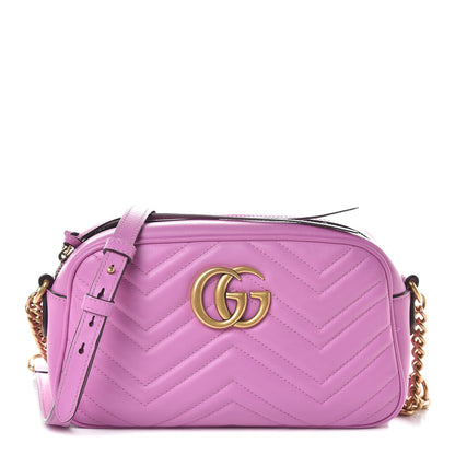 Gucci Calfskin Matelasse Small GG Marmont Chain Shoulder Bag Candy Mousse 1 of 12