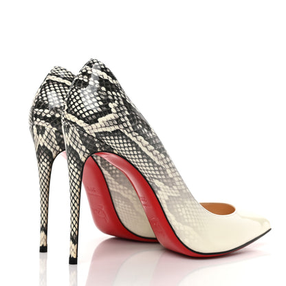 Christian Louboutin Patent Degrade Snakeskin Printed Pigalle Follies 100 Pumps 39.5 White Roccia 4 of 7