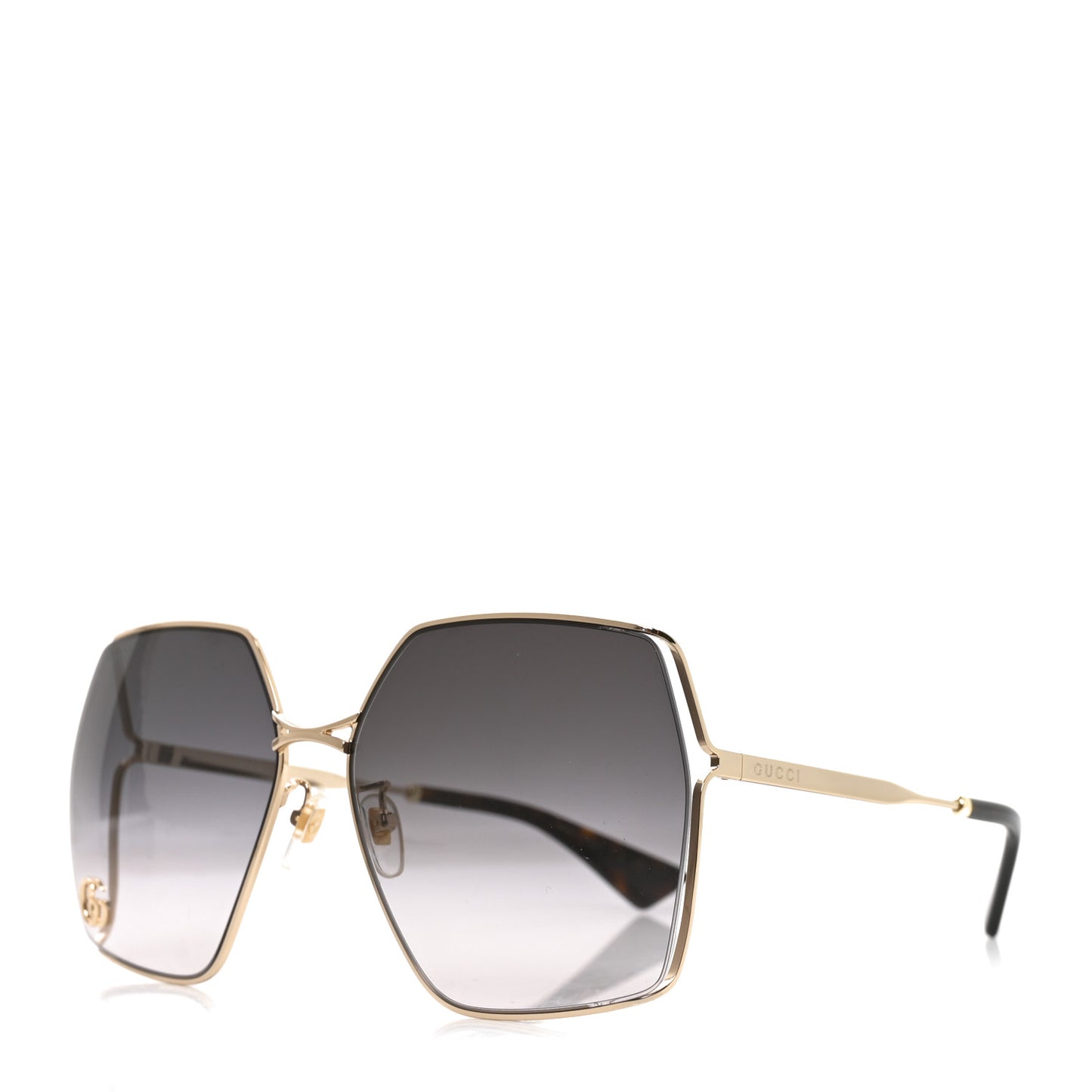 Metal Square Frame Sunglasses GG0817S Gold