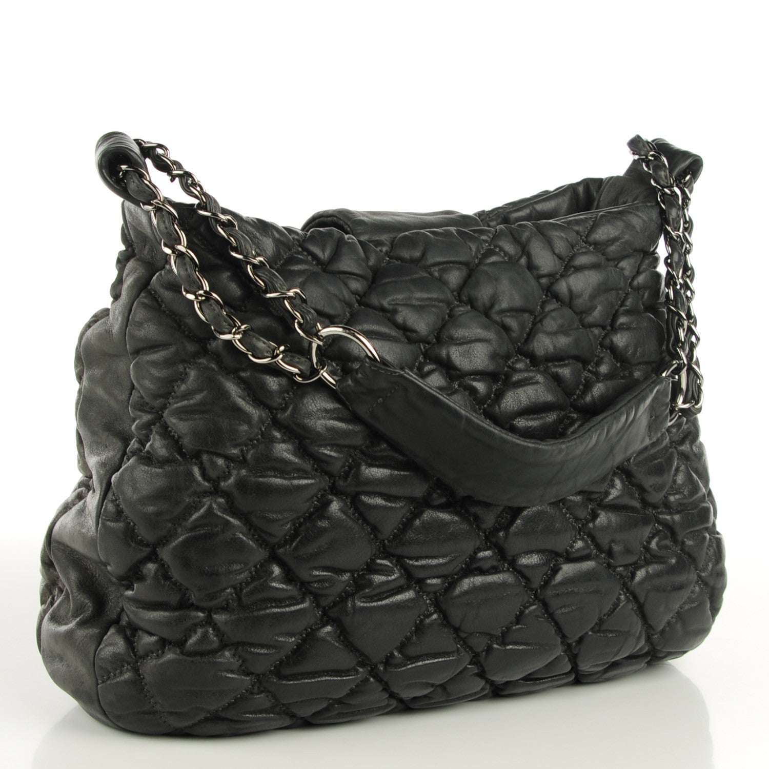 Chanel Calfskin Bubble Quilt Hobo Grey 3 of 7